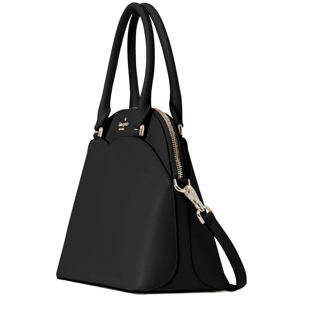 NWT Kate Spade Payton Medium Dome Satchel Bag Black with Crossbody & Dust Bag - Picture 2 of 16